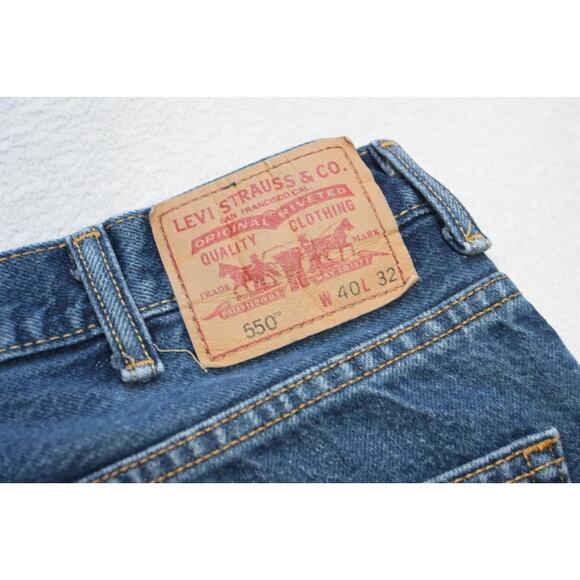 Levi's 550 Relaxed Fit Straight Blue Denim Jeans Rugged Mens Sz 40 x 32 - Picture 1 of 9